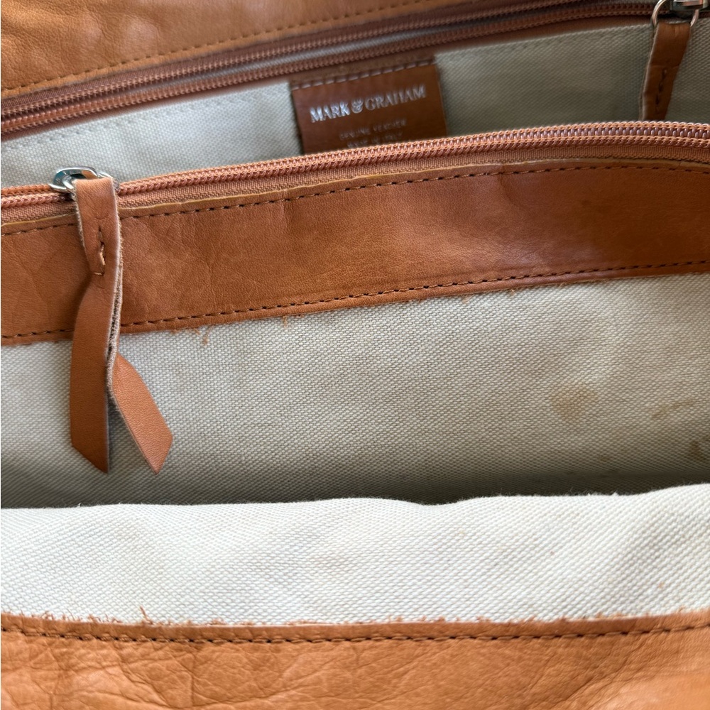 Mark & Graham Tan Leather Elisabetta Slouch Leather Tote Bag Made in Italy 🇮🇹 - Picture 9 of 12
